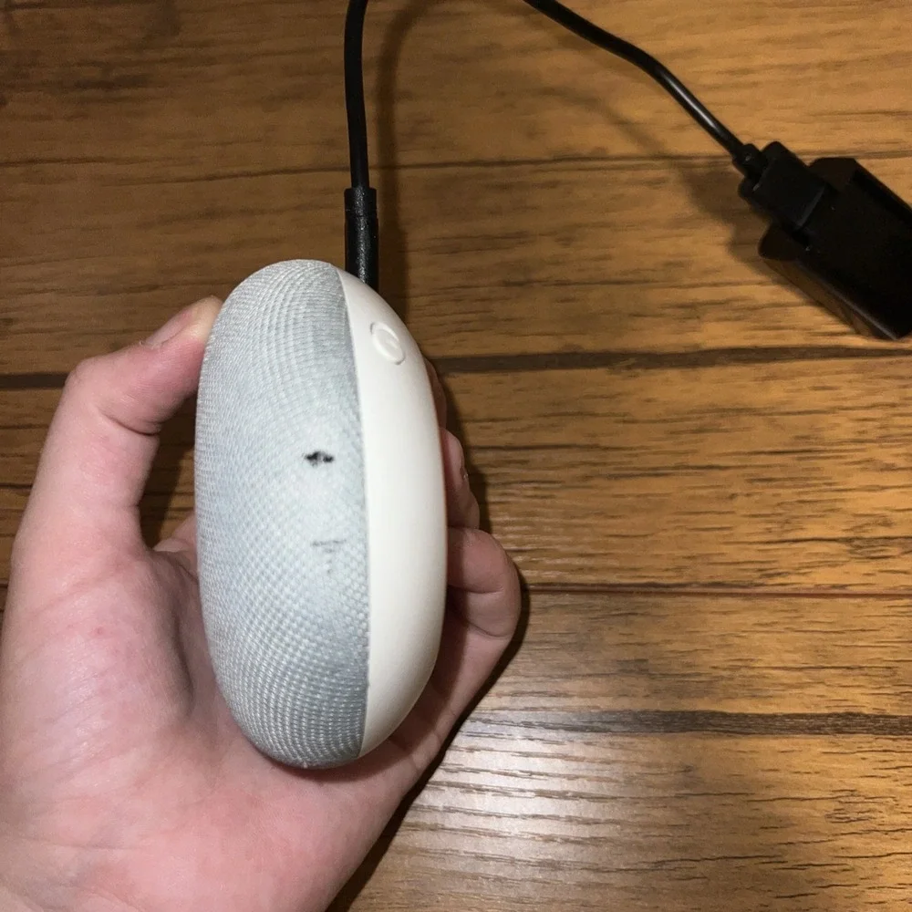 Google Home Mini Smart Speaker Model H0A 1st Gen w/ Short Power Adapter - Gray